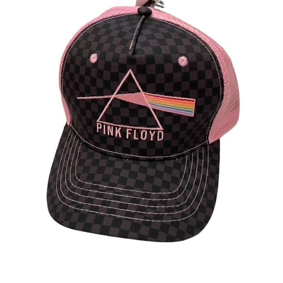 H3 Headwear Pink Trucker Hat Pink Floyd Dark side of the Moon Graphic One Size - Picture 1 of 8